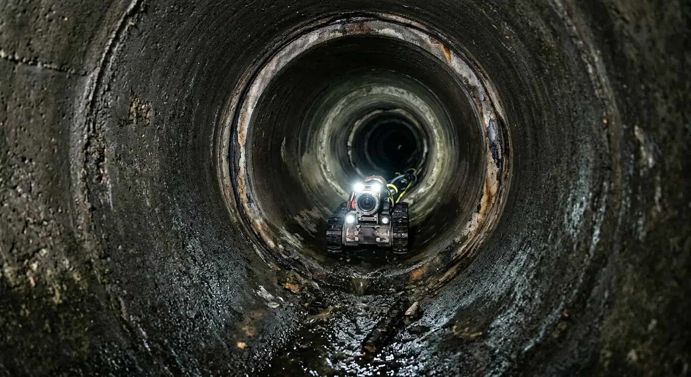 Robotic sewer camera inspecting pipe interior for Sewer Line Repair in Altoona